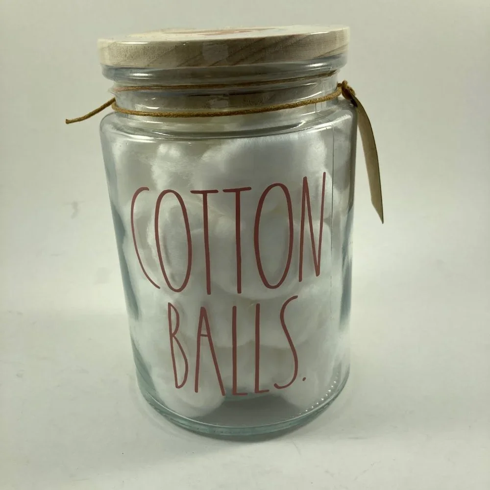 NWT Rae Dunn cotton ball glass rainbow holder